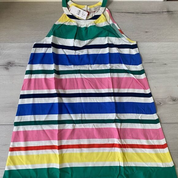 Loft Striped Halter Dress whisper white Small NWT in packaging - Picture 4 of 8